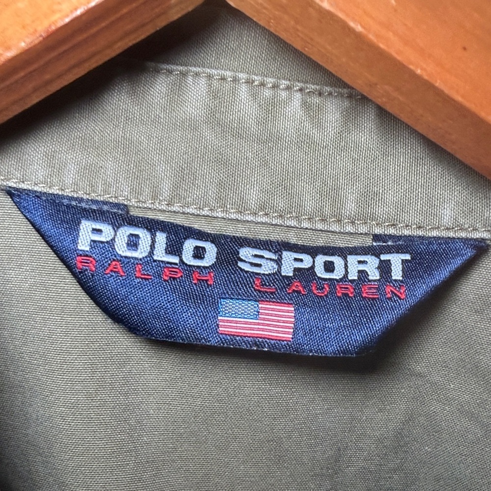 Vintage Polo Sport Ralph Lauren USA 67 Harrington Jacket Large Olive - Picture 7 of 10